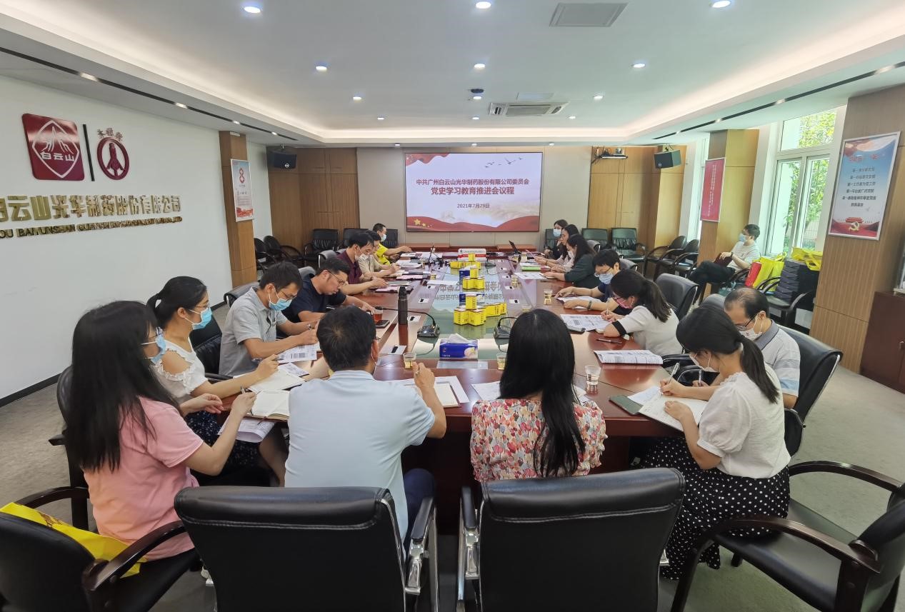 坚定不移跟党走，凝心聚力促发展——白云山BG大游集团官网公司党委召开党史学习教育推进会